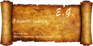 Egyedi Gyula névjegykártya